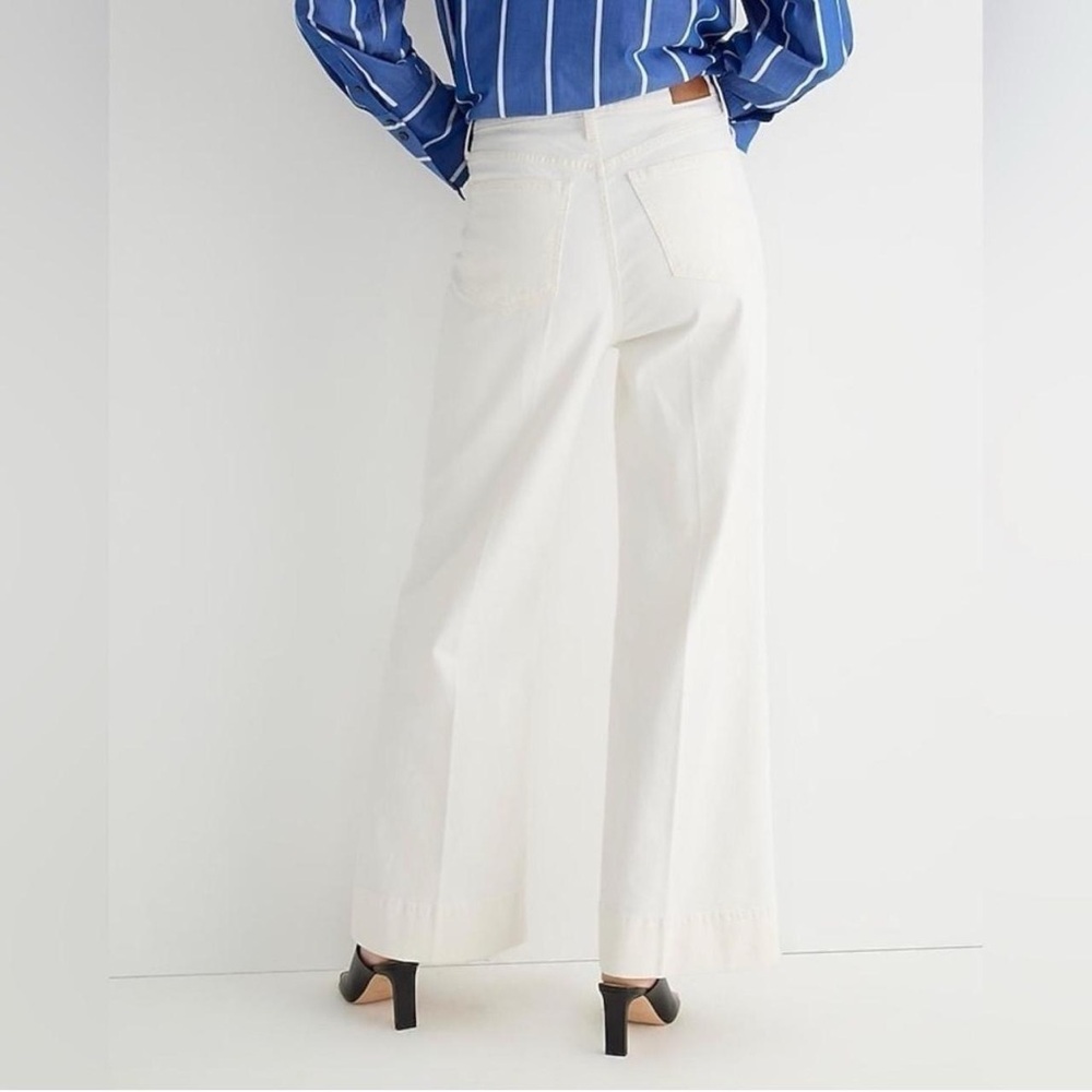 NWT J Crew Wide-leg denim trouser in white - Picture 3 of 8